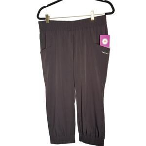 Soybu Skim Exercise Gym Yoga Lounge Pockets Capri Black Jogger Large
